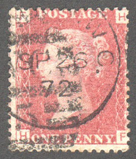 Great Britain Scott 33 Used Plate 156 - HF - Click Image to Close
